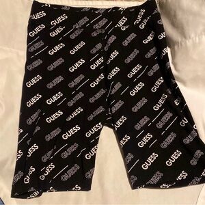 Guess Black Logo Print Shorts